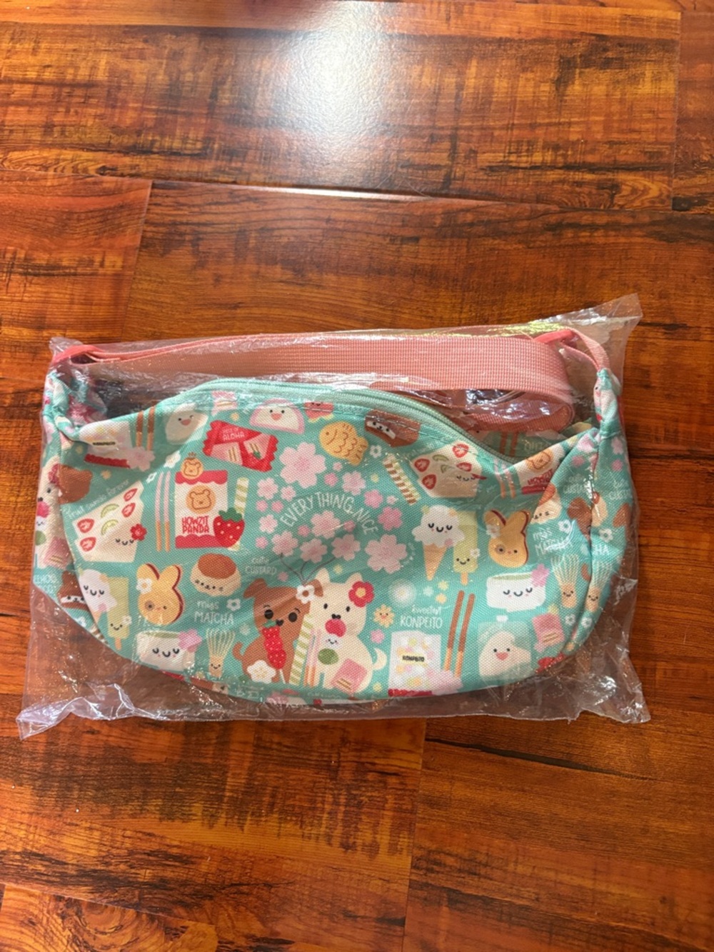 Cute Mint Green Kawaii Food Print Crossbody Bag